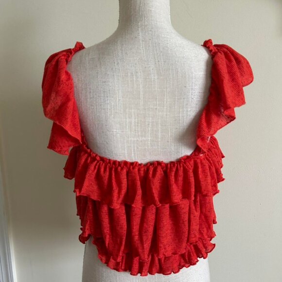 Free People Free-est NWT red blouse size M - Picture 3 of 7
